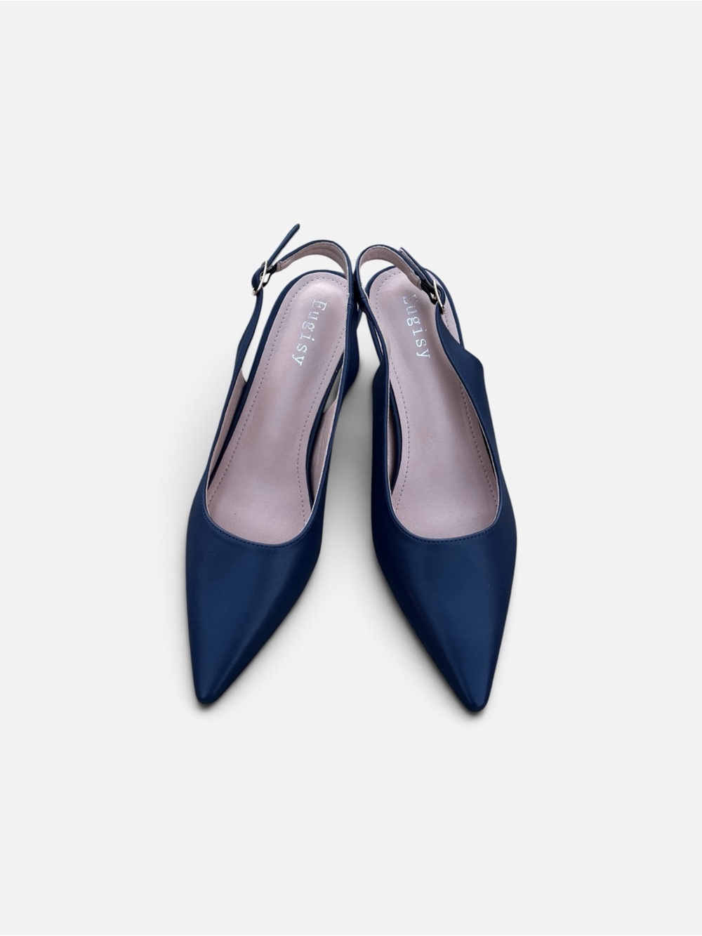 Eugisy Navy Pointed Slingback Pumps